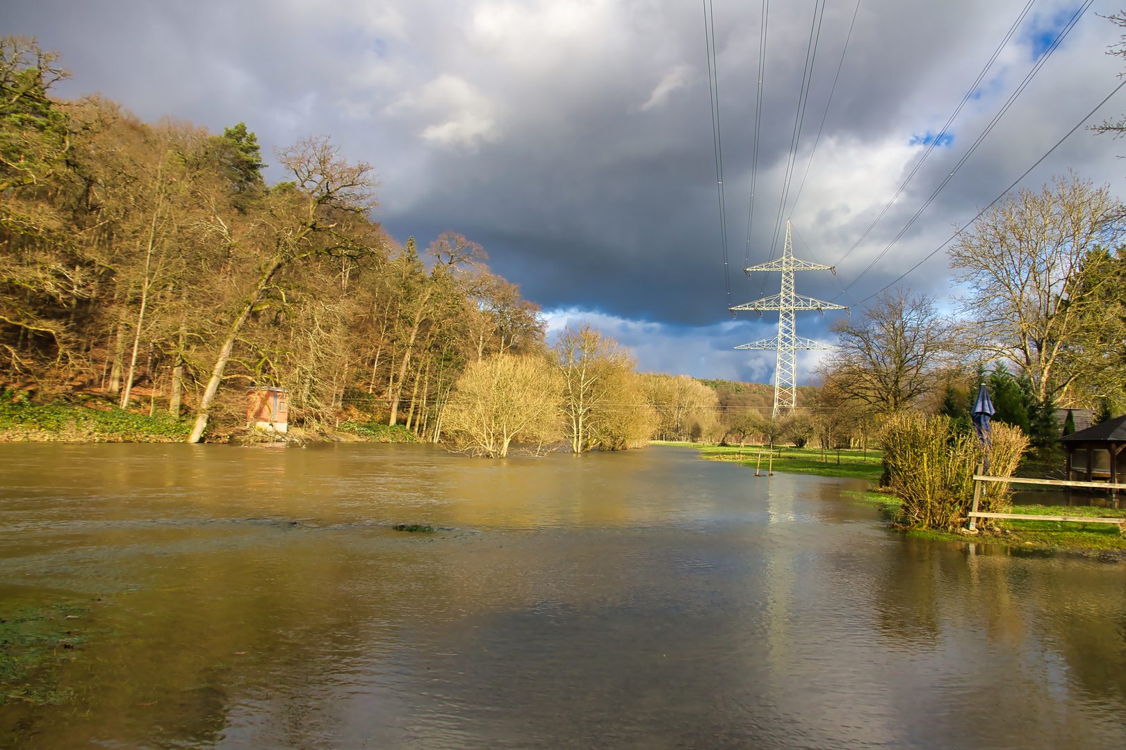 Hochwasser an der Agger in Lohmar