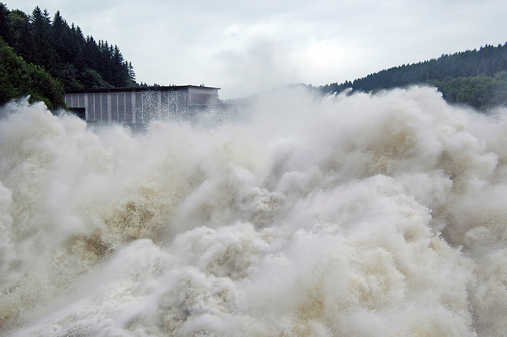 Hochwasser an der Lechstaustufe