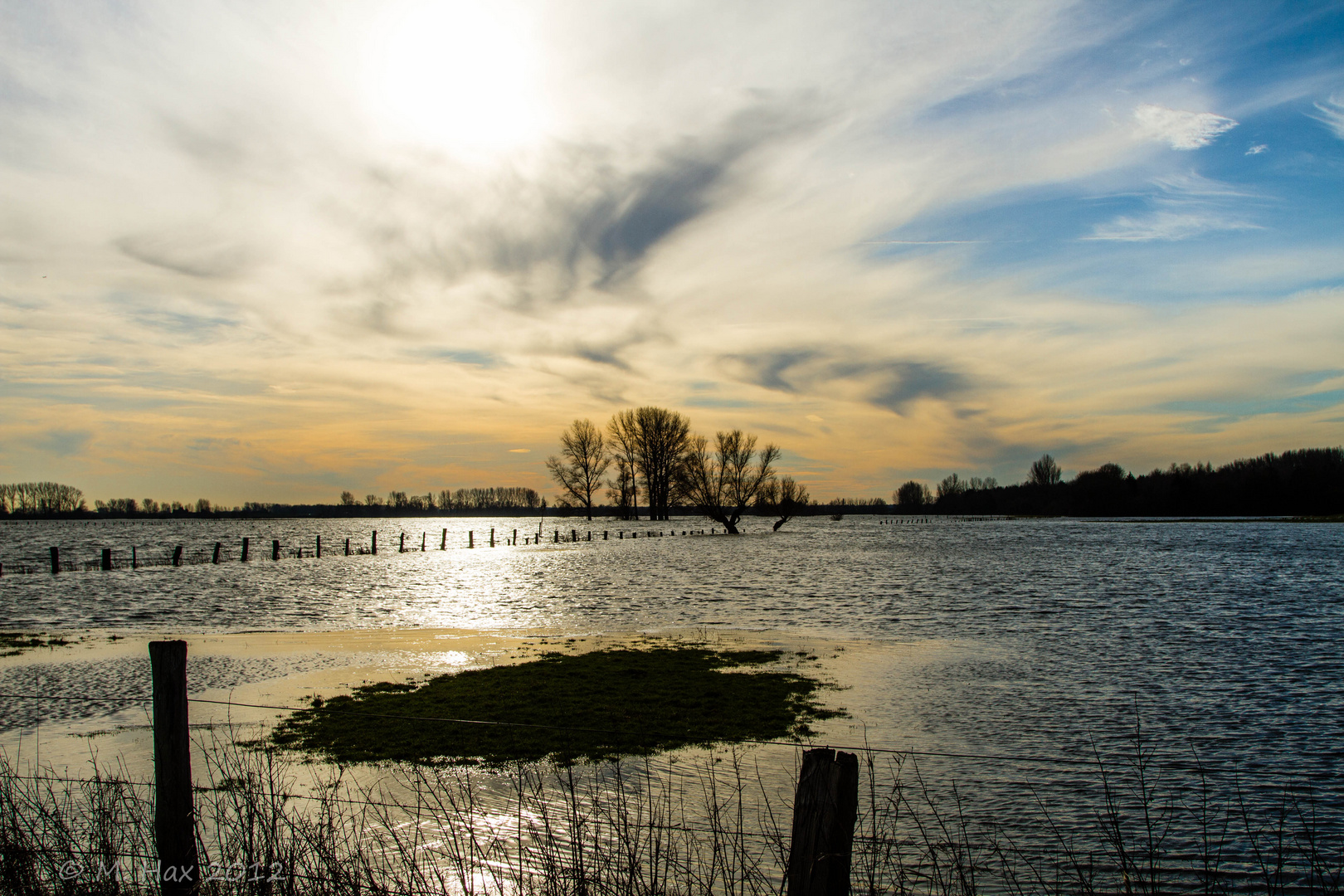 Hochwasser auf der Bislicher Insel