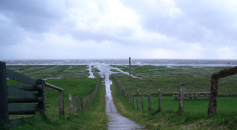 Hochwasser auf der Hamburger Hallig 1