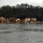 Hochwasser - Blick von Hohnstorf auf Lauenburg am 23.01.2011