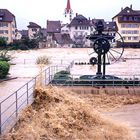 Hochwasser der Reuss in Bremgarten, Aargau