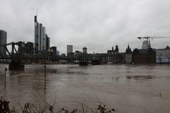 Hochwasser Eisernersteg in Frankfurt am (im) Main