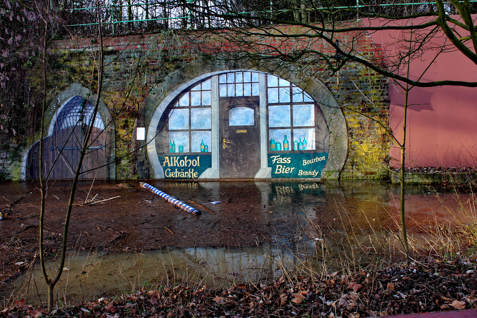 Hochwasser im Biergarten