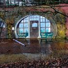 Hochwasser im Biergarten