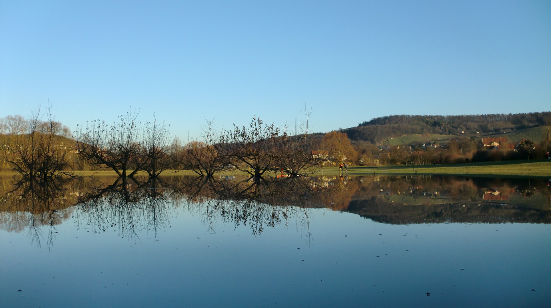 Hochwasser im Rückhaltebecken Eschenau