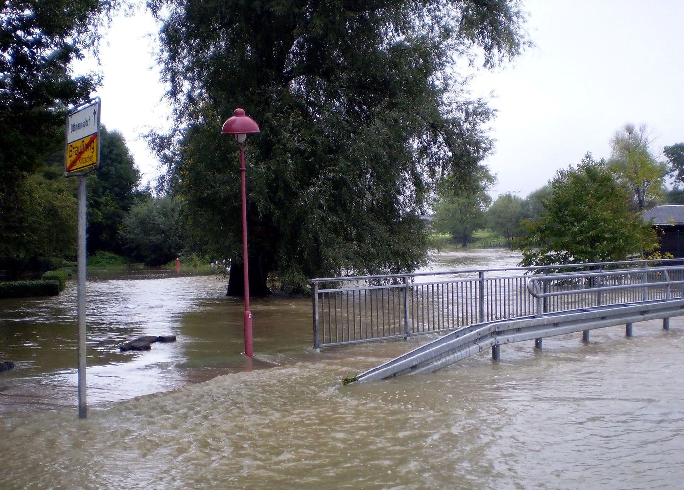 Hochwasser in Kitzscher / Ortsteil Braußwig