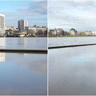 .hochwasser in koeln am rhein.