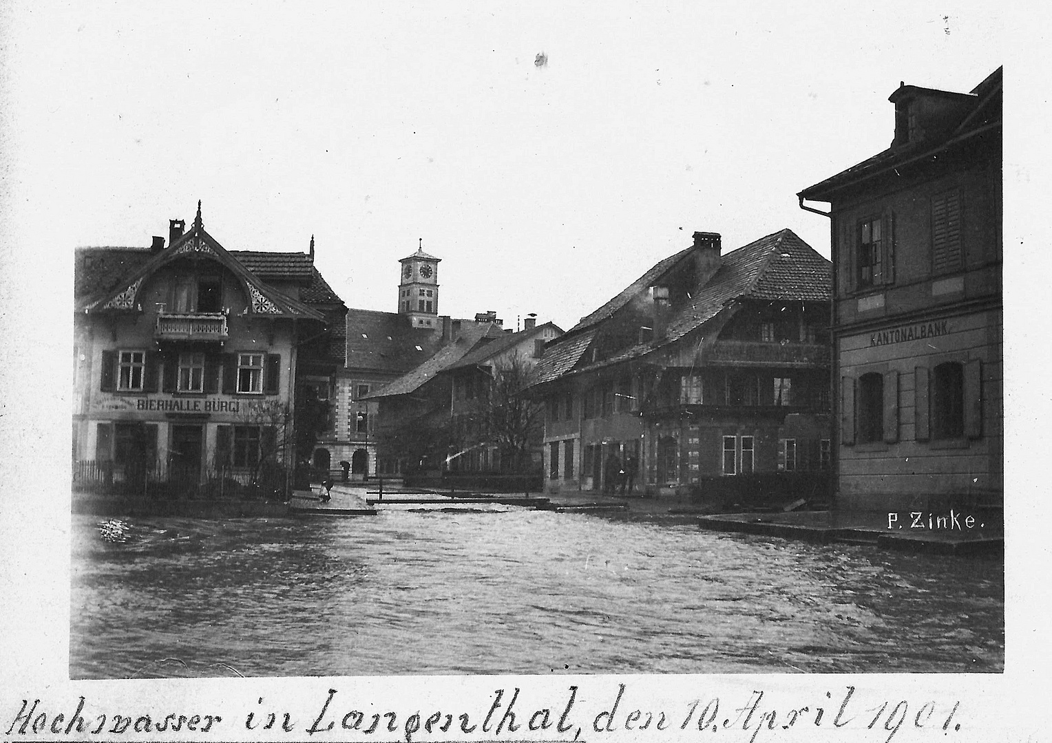 Hochwasser in Langenthal 1901