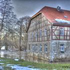 Hochwasser in Taubach nahe Weimar.