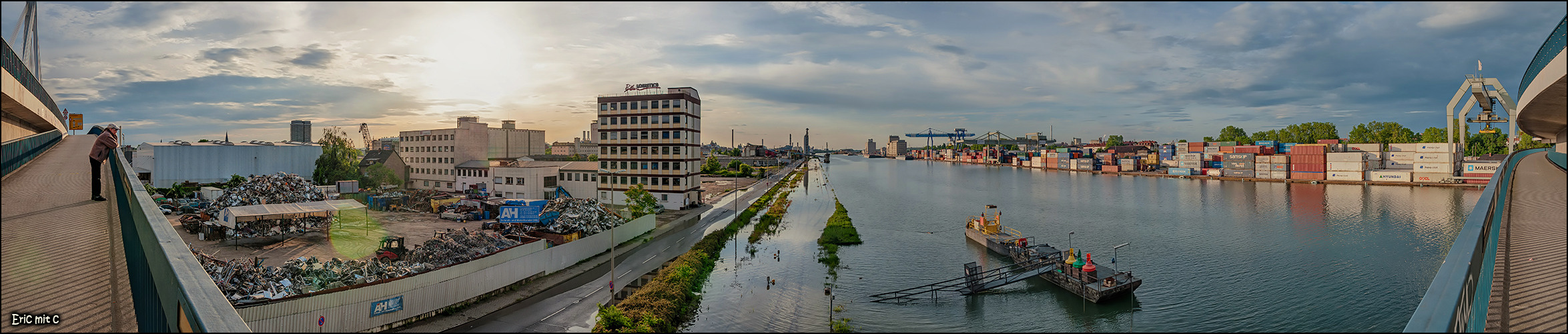Hochwasser-Panorama Mannheim