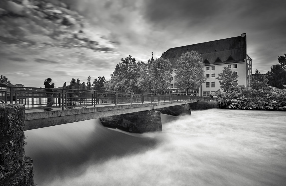 Hochwasser Touristen