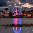 Hochwasser und Riesenrad .... am Rhein