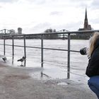 Hochwasserfotografie am Uferrand