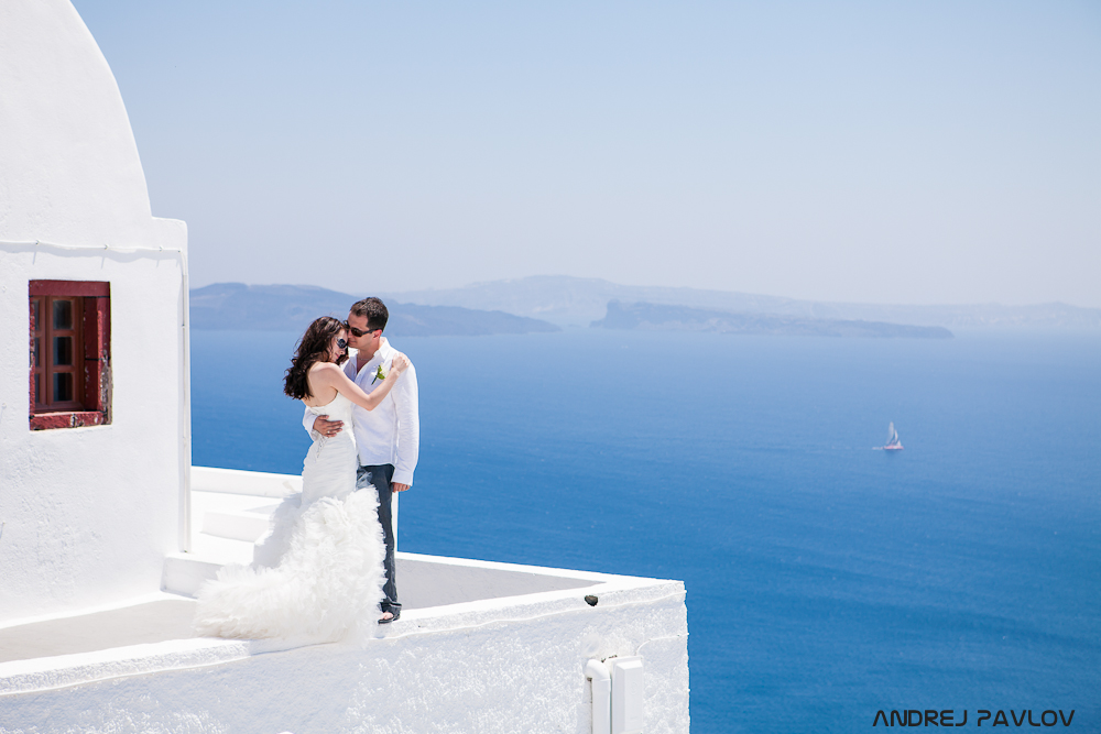 Hochzeit auf Santorini, Griechenland