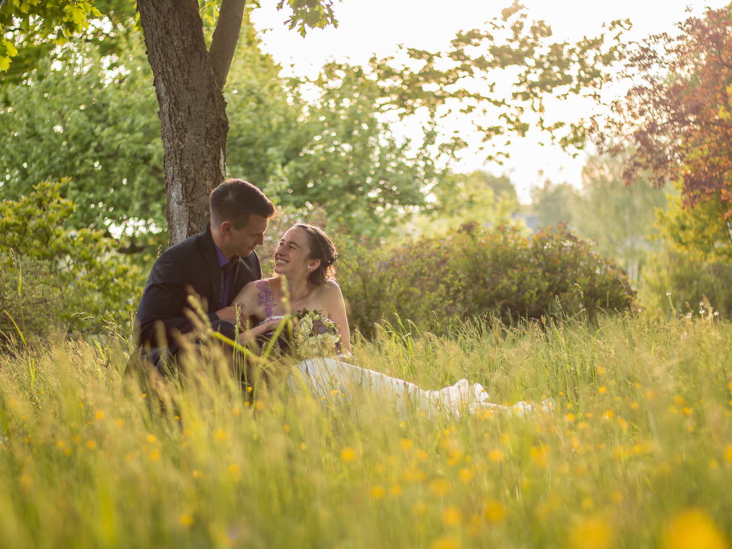 Hochzeit bei Abendstimmung