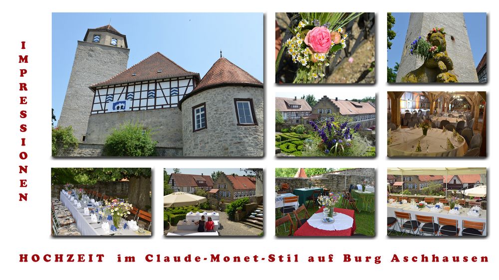 Hochzeit im Claude-Monet-Stil auf Burg Aschhausen Nr.1