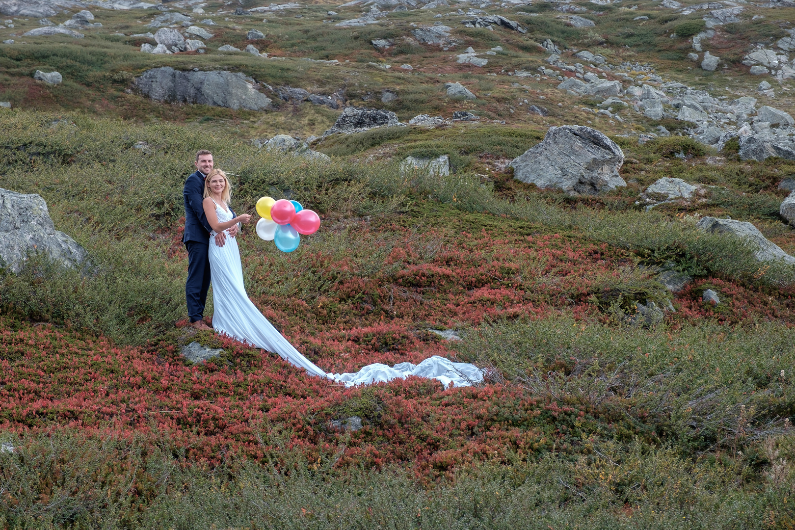 Hochzeitfoto im Fjell