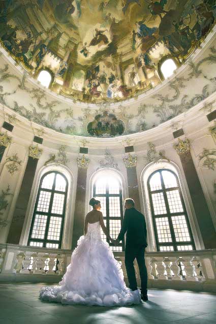 Hochzeitsfoto im Schloss