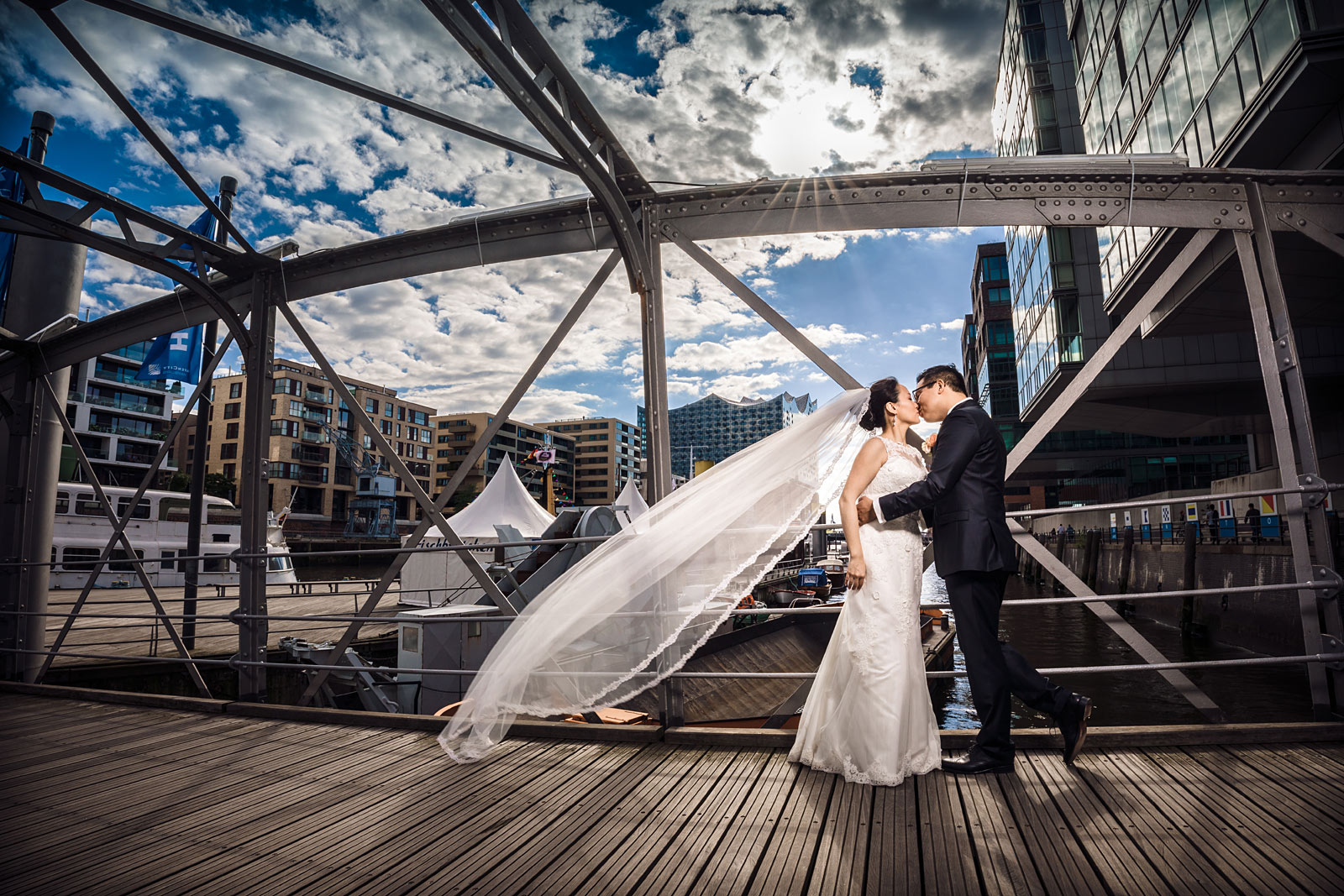 Hochzeitsfotos in der Speicherstadt, Hamburg