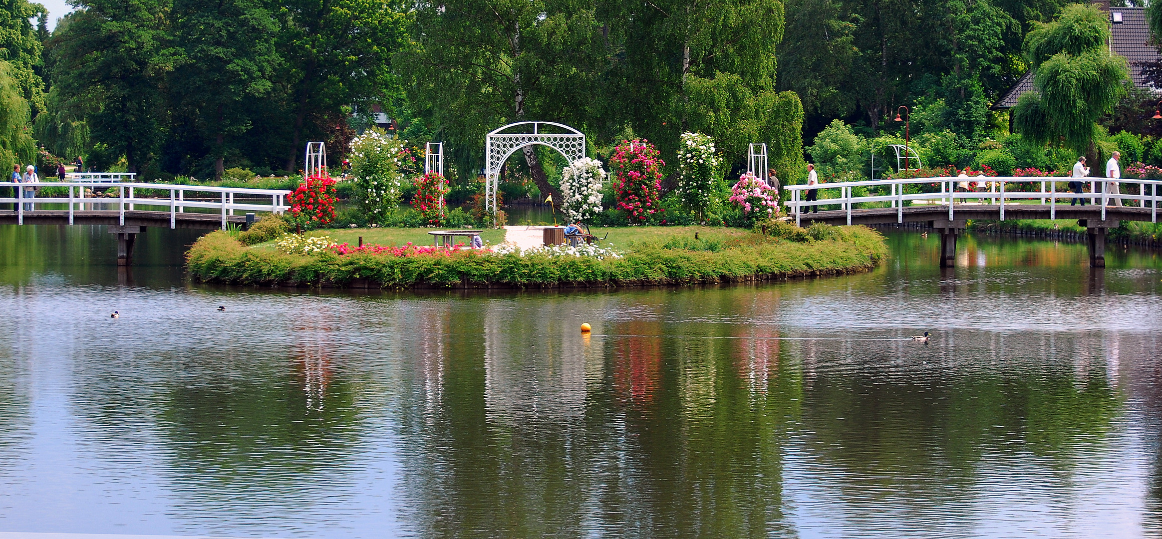 Hochzeitsinsel im Rosarium