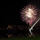 Höhenfeuerwerk hinter der Spitzhacke