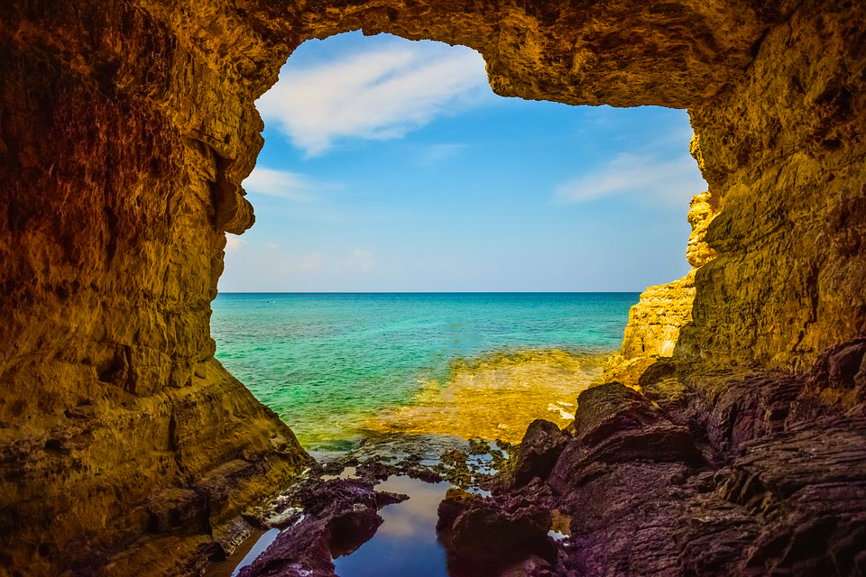 höhle cyprus der schöne blick auf meer 7 Foto & Bild | landschaft