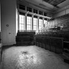 Hörsaal in einem verlassenen Kinderkrankenhaus in Leipzig