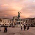 Hofburg am Heldenplatz Abendrot