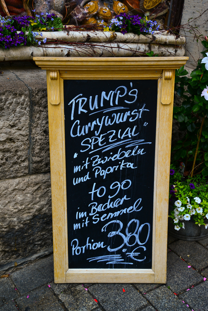 Hoffentlich kann er Currywurst