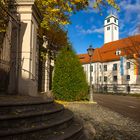 Hofgarten Eingang mit Pfalzturm