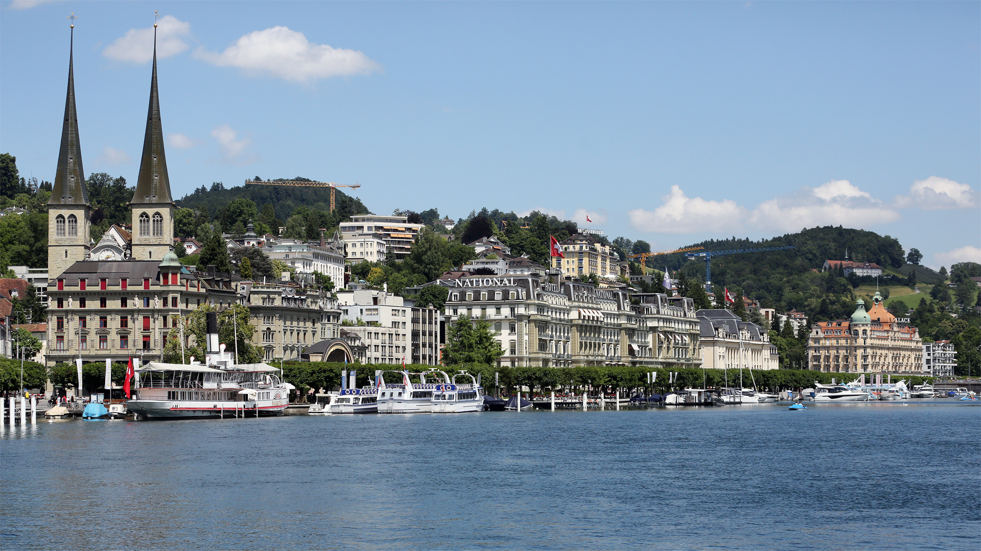 Hofkirche St. Leodegar und Nationalquai, Luzern, LU / CH