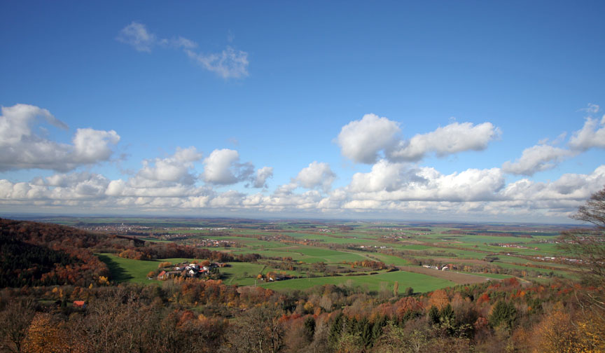 Hohenloher Ebene mit Blick von Waldenburg