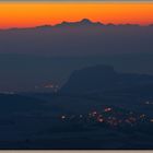 Hohentwiel und Säntis vor Sonnenaufgang