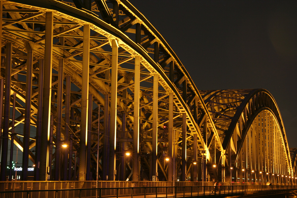 Hohenzollernbrücke bei Nacht