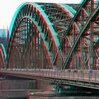 Hohenzollernbrücke in Köln (3D-Bild)