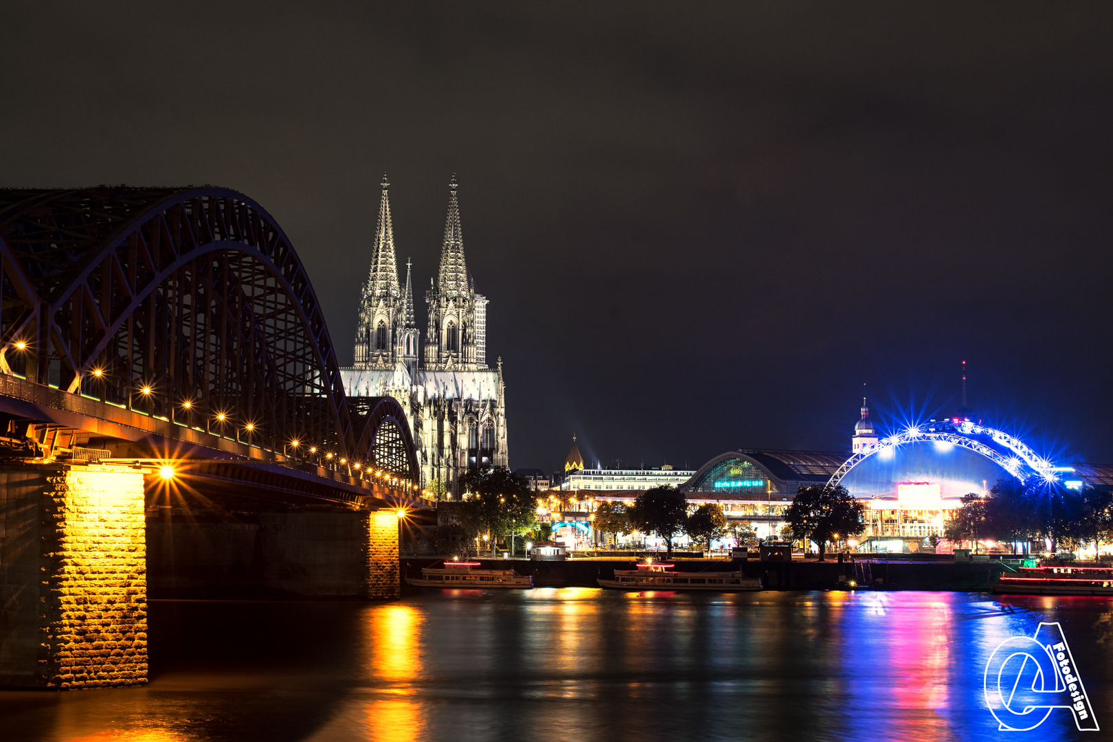 Hohenzollernbrücke und Kölner Dom