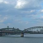 Hohenzollernbrücke und Rhein von der Deuzer Brücke