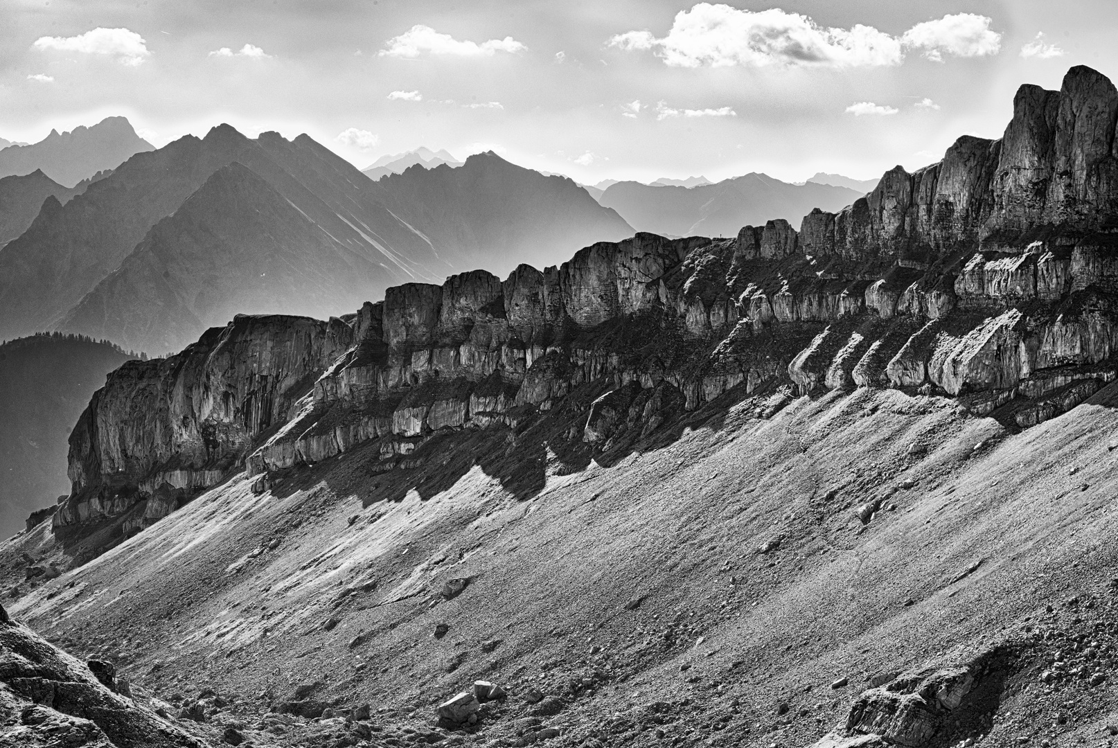 Hoher Ifen in Schwarz-Weiss