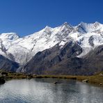 Hohsaas mit Blick auf die Mischabelgruppe und den Alphubel