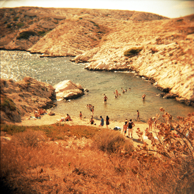 Holga et la petit plage sur ile Frioul