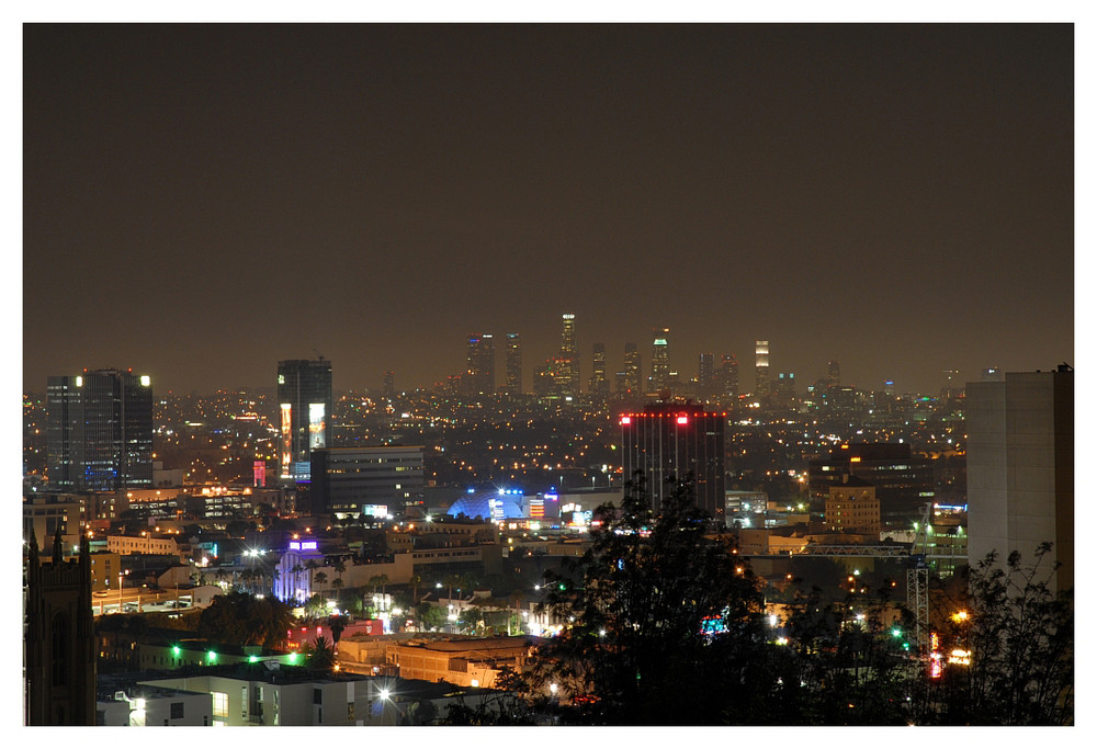 hollywood at night