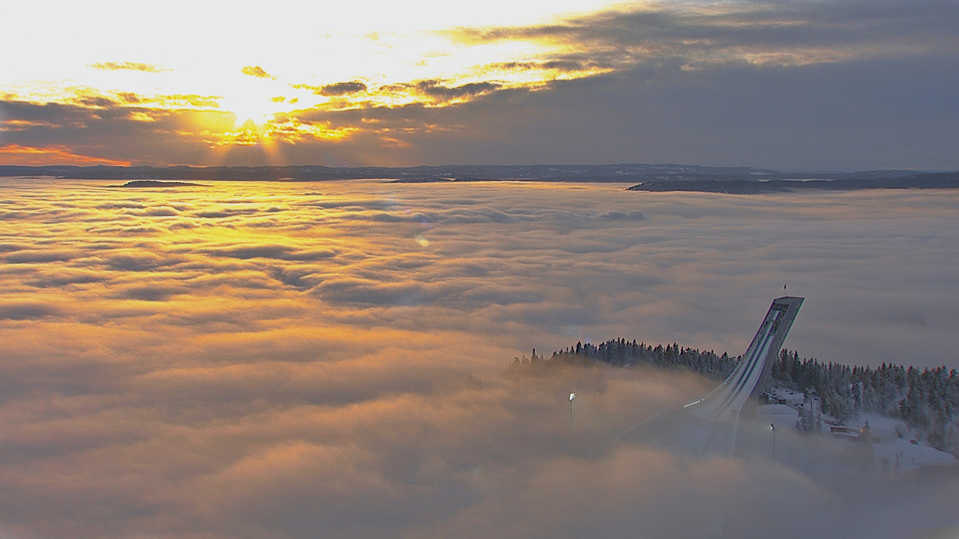 Holmenkollen Sonnenuntergang