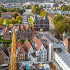 Holstentor von Oben mit Baustelle