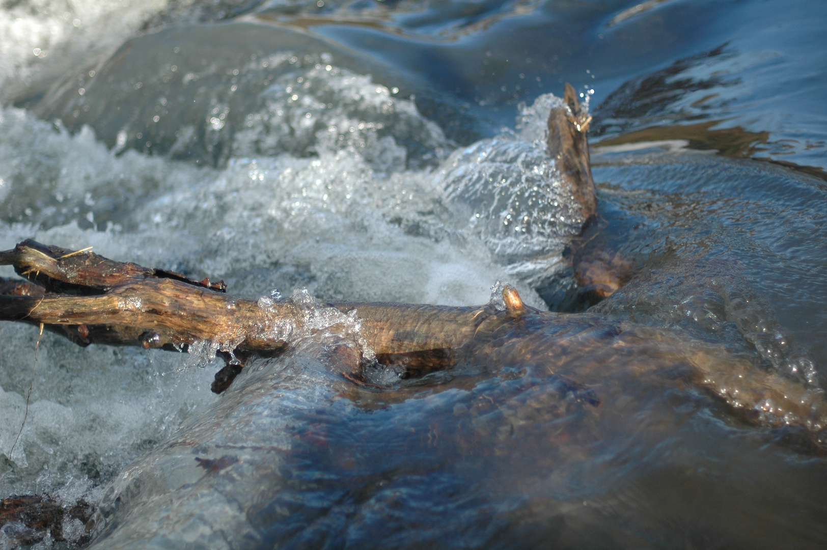 Holz im Steinwehr