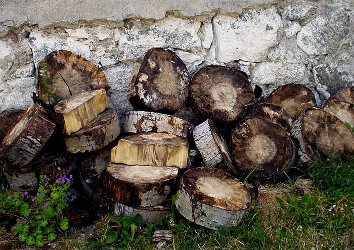 Holz vor der Hütte