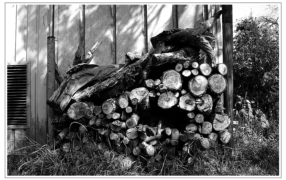Holz vor der Hütte