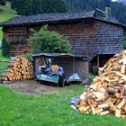 Holz vor der Hütte