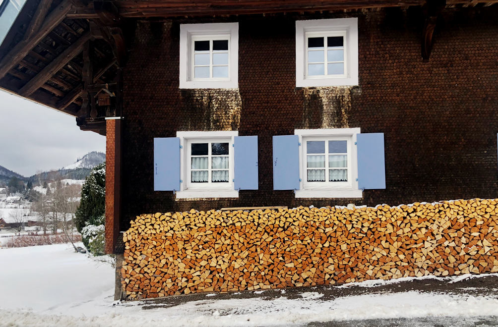 Holz-vor-der-Hütte-in-Bernau