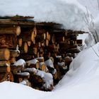 Holz vor der Hütten